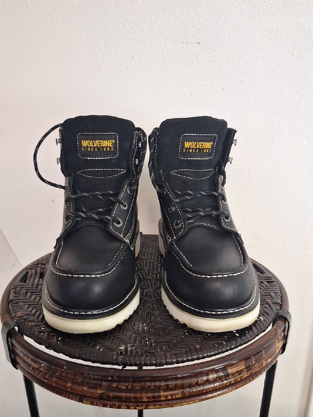 Men Wolverine Wedge Moc-Toe 6" Work Boot Steel Toe W08152 Black Men Size 10.5 M - Picture 7 of 14
